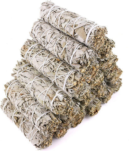 White Sage Smudge Sticks 4 Inch | Organic White Sage Smudging Wands | Bulk Quantities for Home Cleansing, Meditation, & Smudging Rituals