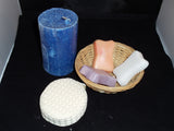 Scented Pillar Candle Gift Basket-  Aroma Therapy Spa Candle and Soap Gift Set